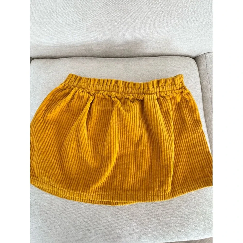 Isaac Mizrahi Yellow Corduroy Button Skirt - Girls Size 5/6